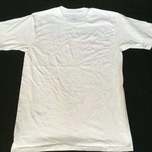 #69 Men's Crew Neck Short Sleeve Tee Shirt Solid White Stretch single stitch